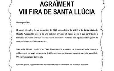 Carta Agraïment Fira 2018